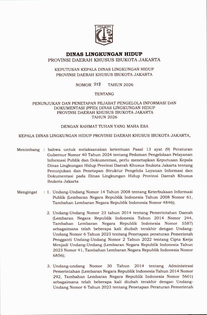 Sampul Surat Keputusan PPID Tahun 2026