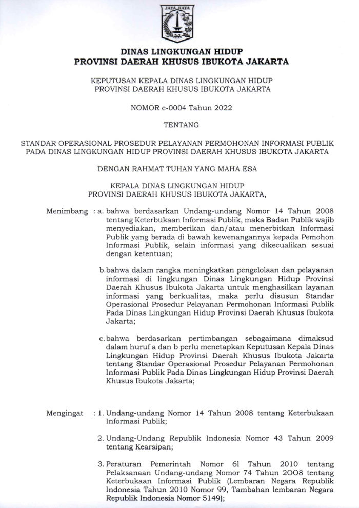 Sampul Standar Operasional Prosedur (SOP) PPID